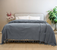 Піке - покривало Zeron жаккардове 245х270 см антрацит - темно-сіре Піке - покривало Zeron жаккардове 245х270 см антрацит - темно-сіре