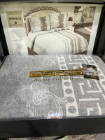 Покривало гобеленова My Bed lux Versace gri 240x260 см з наволочками 50x70 см
