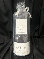 Простирадло сатин-страйп на резинці Maison Dor 180х200 + 28 см Антрацит з наволочками