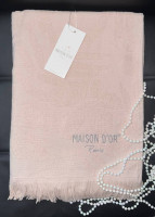 Махровий жаккардовий рушник з бахромою Maison Dor Пудра 85x150 см 