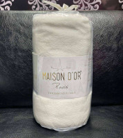 Махрове простирадло на резинці Maison Dor Крем 180x200 см з наволочками