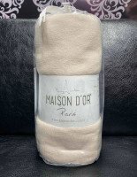 Махрова простирадло на резинці Maison Dor Бежева 180x200 см з наволочками